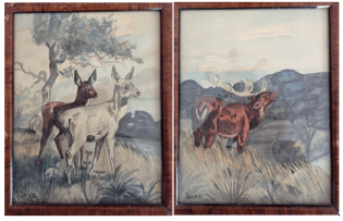 två tavlor djur