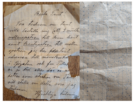 Brev fram och baksida